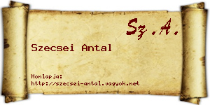 Szecsei Antal névjegykártya