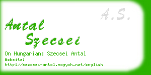 antal szecsei business card